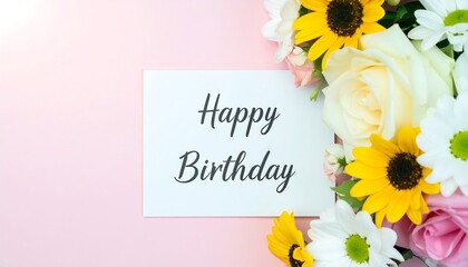 Birthday card with flowers