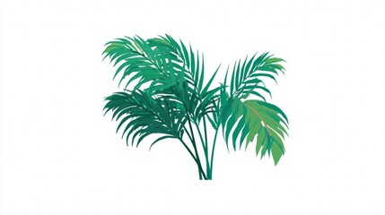 Vector illustration of a tropical palm tree silhouette isolated on white, perfect for your summer beach vacation designs