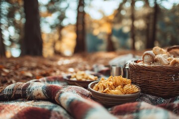 Fototapeta premium Detailed close-up of a knit fabric featuring a rich texture and warm autumnal colors. Ideal for use as a background, textile design, fashion projects, or to evoke feelings of warmth and comfort.