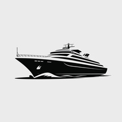 Vector of cruise ship front view, vector illustration