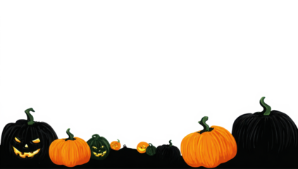 halloween background with pumpkins and bats.
