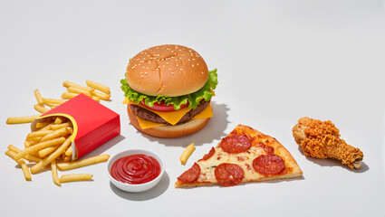 burger and fries