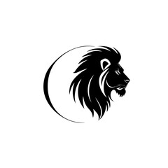 Vector illustration of a minimalist black lion head logo. Elegant, bold, and modern design perfect for branding, sports team emblems, tattoo design, or company identity.