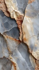 Detailed close-up of natural stone texture showcasing various shades and patterns in an outdoor setting