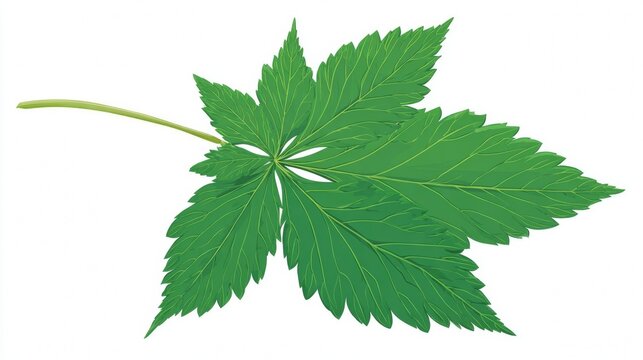 Fresh green stinging nettle leaves isolated on a white background