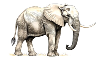Obraz premium Detailed illustration of an elephant
