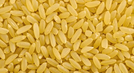 Golden short grain rice texture, a healthy, natural, and organic pantry staple for delicious meals.
