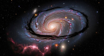 Stunning spiral galaxy teeming with stars and cosmic dust ignites the vastness of space