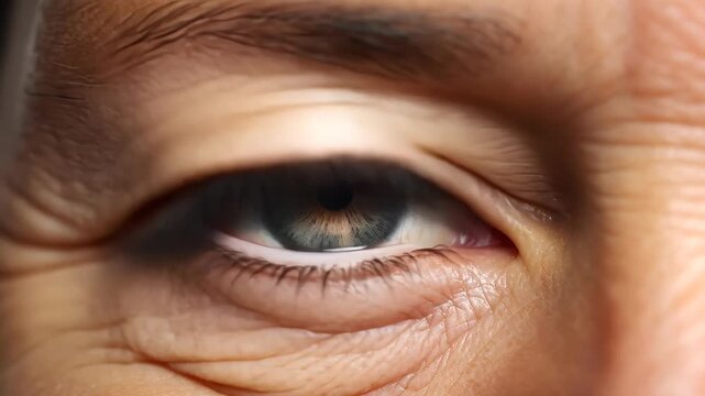 Intense Gaze: A close-up photograph captures an eye, with the gaze filled with a profound sense of intensity, hinting at a story untold. Revealing the subtleties of human expression and emotion. 