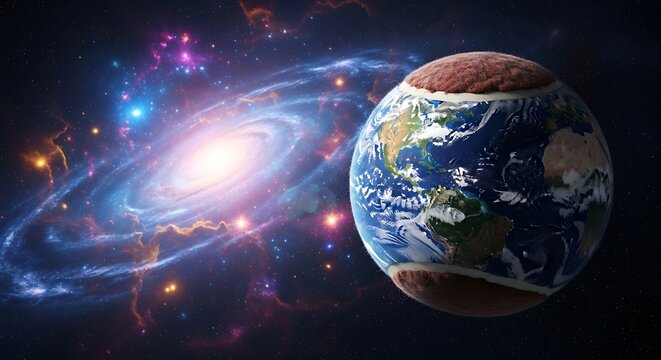 Earth as a brain in a cosmic galaxy nebula