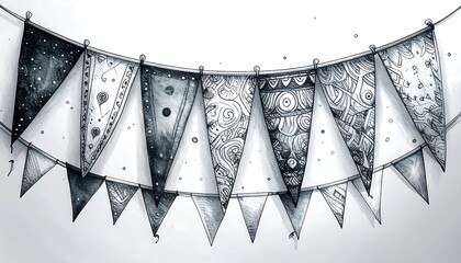 Black and white bunting