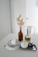 still life with tea and flowers