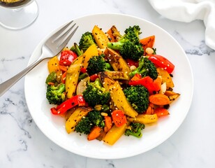 Vibrant colorful roasted vegetables
