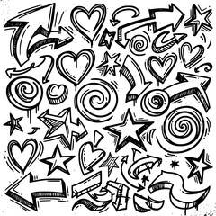 Obraz premium Freestyle Scribble Icons Collection
