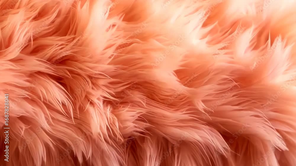 Poster textured coral: an abstract close-up of a textile in a vibrant coral hue, the fluffy fibers creating