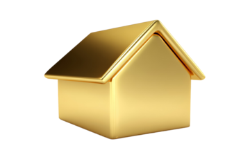 A gold house with a roof