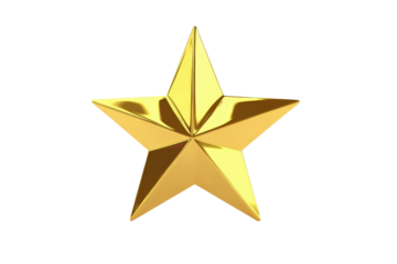 A gold star with a pointy top