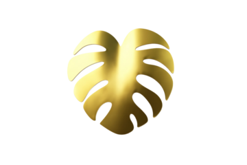 A gold leaf shaped like a heart