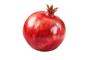 Ripe pomegranate isolated on transparent background with clipping path, cutout PNG for product mockup or design use
