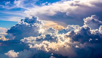 A vibrant sky filled with fluffy clouds