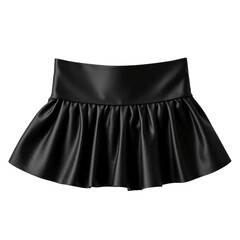 Pleated black silk cummerbund isolated