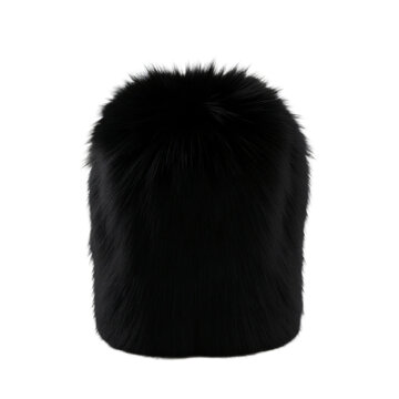 Tall, black bearskin hat as worn by royal guards isolated