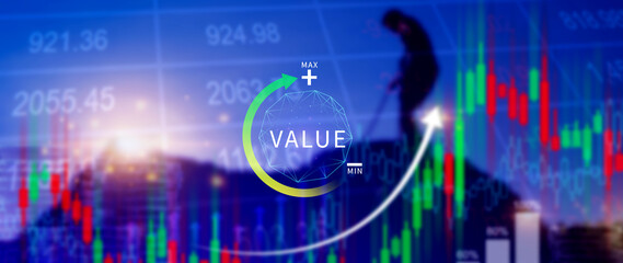 Increase value service, growth value, company value added, business leverage valuable ERP systems growth concept, digital marketing leadership success target, UUID, FaaS