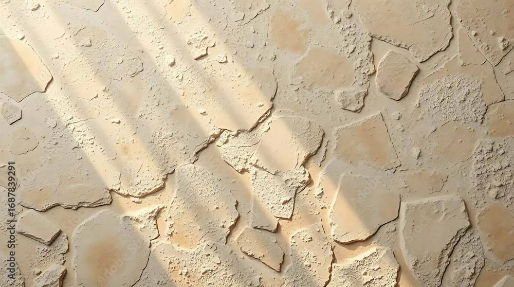 Poster textured beige wall with light and shadow creating a dynamic surface, perfect for backgrounds and ov