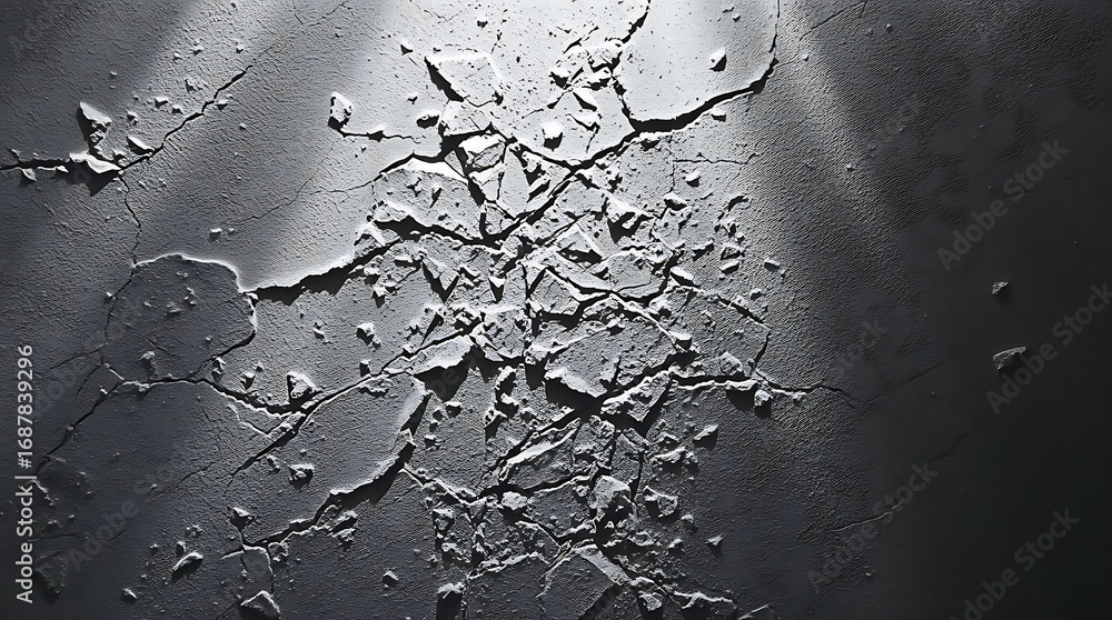 Poster textured gray wall with dramatic lighting creating a moody and abstract background for design projec