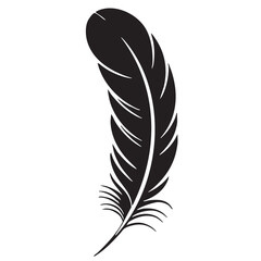 Obraz premium Elegant black feather silhouette vector