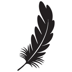 Obraz premium Elegant black feather silhouette vector