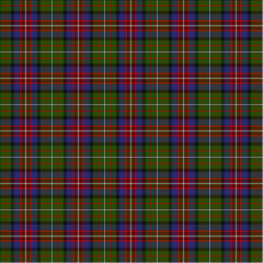 Black, Blue, Green, Red, White Tartan Weave Pattern - Tile