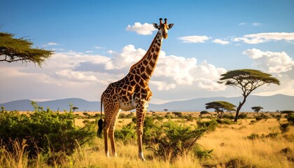 Fototapeta premium Giraffe in African savanna