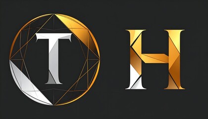 Geometric letters T and H