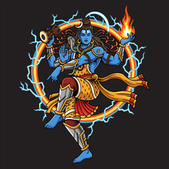 Illustration of the dancing god Shiva