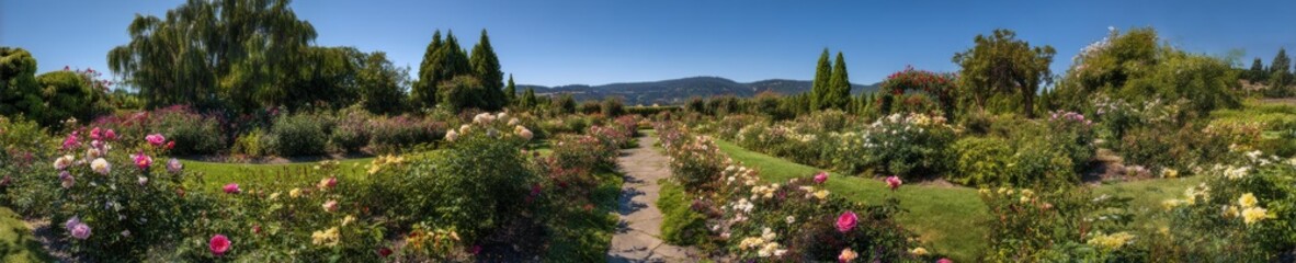 Blooming rose garden event california panoramic view nature scenic beauty