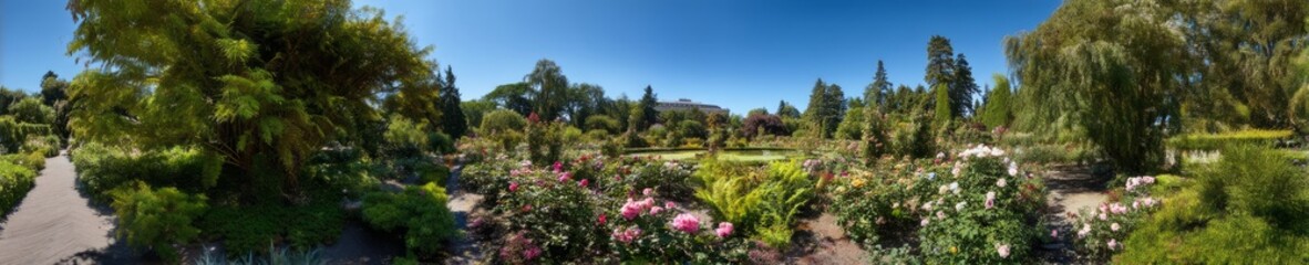 Exploring vibrant flower gardens city park nature photography sunny day panoramic view botanical beauty