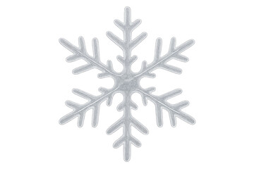 Realistic snowflake falling on transparent background for winter design