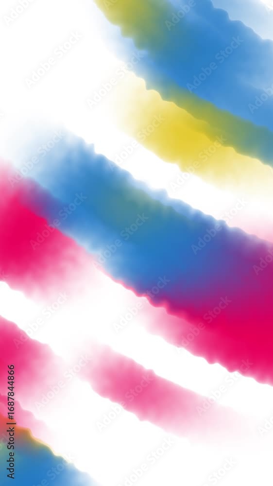 Aufkleber abstract animated background with soft diagonal waves in red, blue, yellow, and white gradient tones