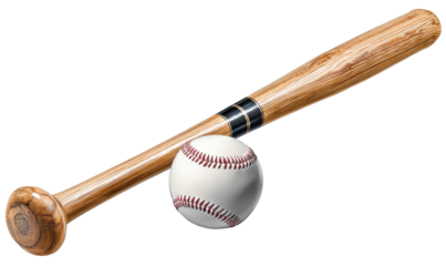 Baseball bat and ball