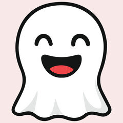 Halloween Surprised Ghost with Open Mouth