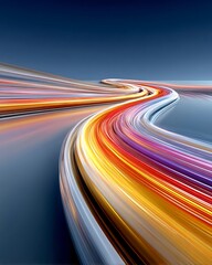 Glowing connectivity highway on a blue background symbolizing fast digital technology