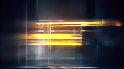 AI generated futuristic interface with sharp yellow light trails and geometric reflections - Powered by Adobe