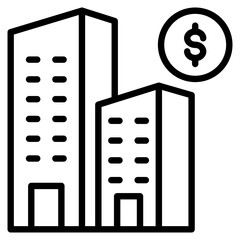 Corporate Tower line icon