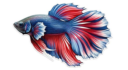 Fototapeta premium Redblue betta fish illustration.