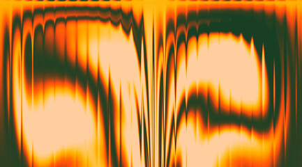 Abstract, high-tech background featuring a dynamic, mirrored light effect with glowing orange and green energy streaks.