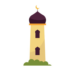 Minaret mosque vector, minaret islam muslim color icon, adzan tower clipart, minaret clip art
