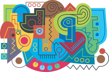colorful abstract art illustration for wall decoration