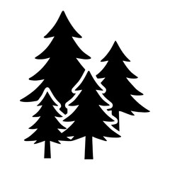 Obraz premium Pine tree forest icon with transparent background for nature, landscape, and outdoor design 