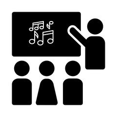 black and white illustration of teacher icon 